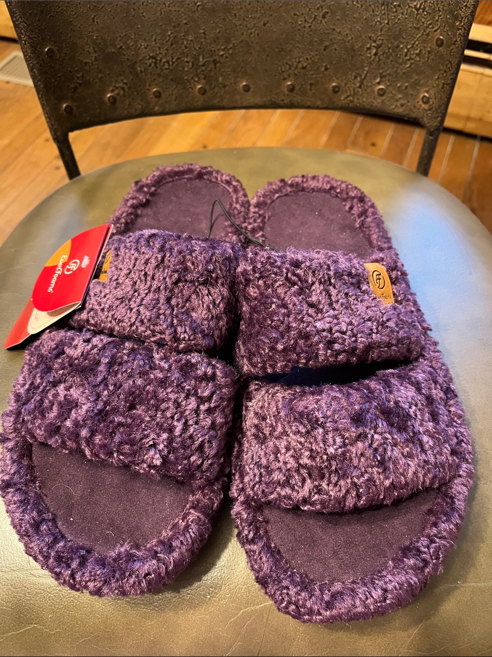 Cozy Purple Fuzzy Slide Slippers